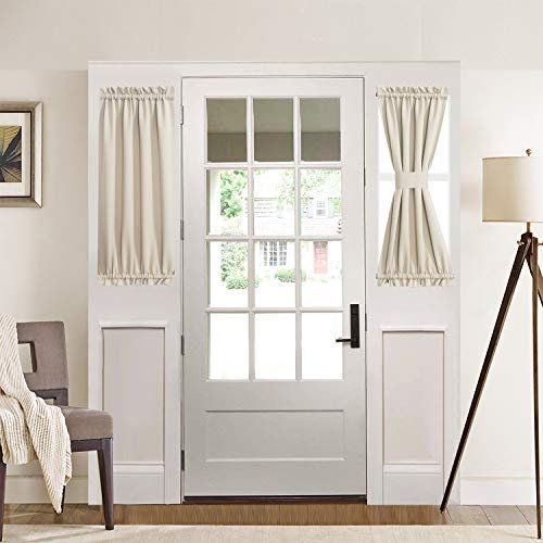 Aquazolax Rideau occultant de qualité supérieure pour Porte et fenêtre – Rideau occultant uni de qualité supérieure pour Porte française – 1 pièce, Beige Saga Clair 63,5 x 101,6 cm