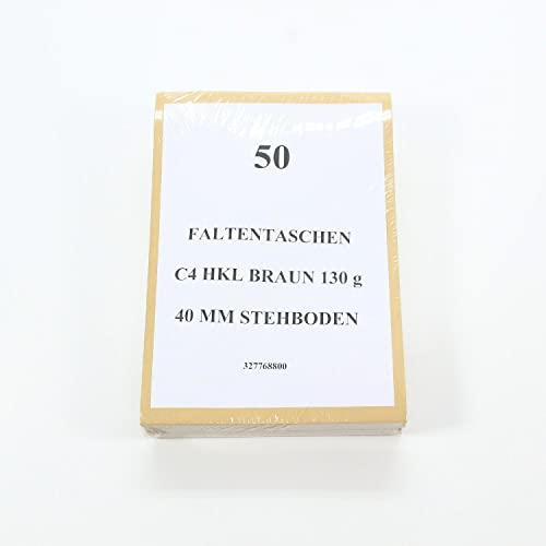 50 Faltentaschen Versandtaschen C4 mit 4cm Falte