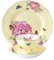 Miranda Kerr by Royal Albert Miranda Kerr von Royal Albert Joy – Teetasse, Untertasse und Teller 20 cm, gelb, Set von 3, Steingut, Yellow with A Multicolor Print, 3-teiliges