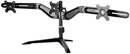 SilverStone Technology Triple LCD Monitor Desk Stand with 90 Degrees Rotation up to 24-Inch (ARM31BS), TAA Compliant