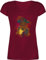 T-Shirt Damen V Ausschnitt - Sprüche Statement - Traumfänger Wasserfarbe Dreamcatcher Watercolor - L - Bordeauxrot - Tshirt Feder Motiv Baumwolle Statement-t-Shirt mit Aufschrift Federn Shirt