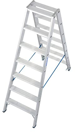 Stufen-DoppelLeiter, (Alu), Arbeitshöhe 3,4 m,Leiternhöhe 1,65 m, Stufenanzahl 2x7, Gewicht 9,3 kg