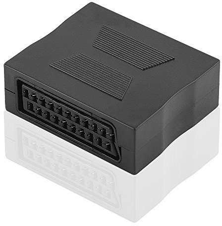 BestPlug 21pol péritel Péritel Adaptateur Raccord Connexion 2 x Femelle Noir Plein belegt