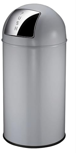 kaiserkraft | Push-Mülleimer aus Stahlblech | Volumen 40 l | HxØ 740 x 340 mm | eisengrau