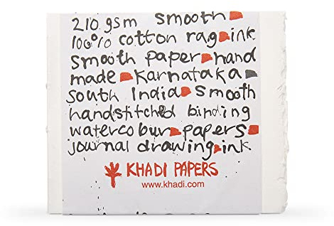 Khadi Handmade Bound Sketchbook 210gsm : Smooth :13x16cm : 32 Pages