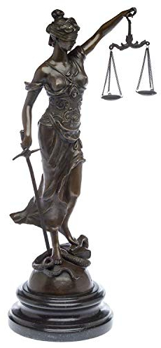aubaho Bronzeskulptur Justitia Justizia Bronze Figur Skulptur 45cm Sculpture Justice