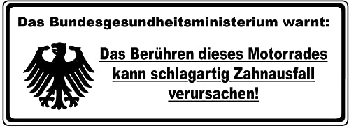 Aufkleber Das Bundesgesundheitsministerium warnt... Motorrad 2 Stück ca. 10x4 cm Sticker Fun