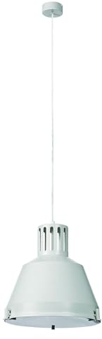 Licht-Erlebnisse Design Pendellampe Weiß E27 Milchglas INDUSTRIAL Ø33cm Made in EU Hängeleuchte Esstisch Wohnzimmer