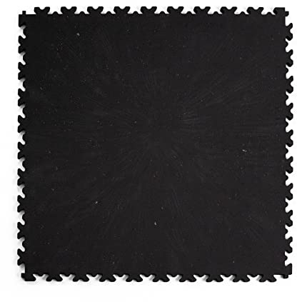Fortelock PVC Vinyl Bodenfliese | PVC Fliesen Garage | Garagenboden | Werkstattboden | Industry Leder (Hohe Belastbarkeit) 2020 (Schwarz ECO)