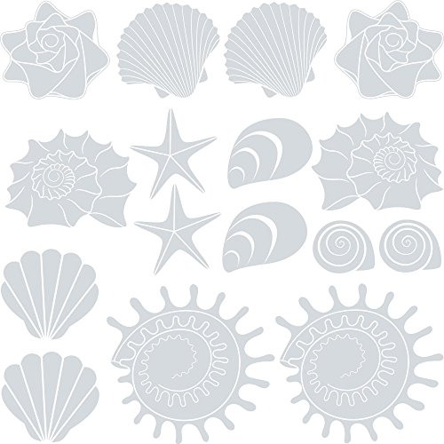 GRAZDesign Wandtattoo Bad Muschel & Meer Set Wandaufkleber Maritime Deko wasserfest - 072 hellgrau