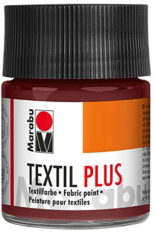 Marabu 17150005046 - Textil Plus mittelbraun 50 ml, volldeckende Stoffmalfarbe für dunkle Stoffe, geeignet für Stoffmalerei und Stoffdruck, nach Fixierung waschbeständig bis 40 °C