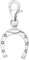 Quiges Charm Anhänger Lucky Hufeisen Glücksbringer 925 Silber mit Karabinerverschluss für Bettelarmband