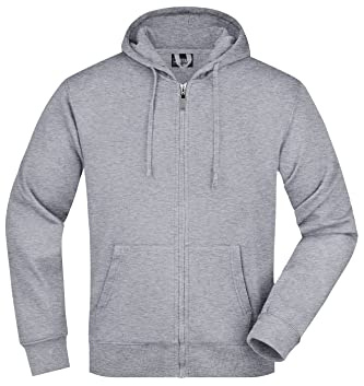 James & Nicholson Herren Kapuzenjacke - Klassische Sweatjacke mit doppellagiger Kapuze