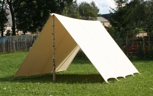 Sonnensegel 4 x 6 m LARP Reenactment Lagerplane Fly Mittelalter Zelt Frame Tent Ritter