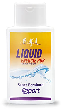 Sanct Bernhard Sport Liquid Energie Pur Flasche | 500 ml | Kohlehydratreiches Energie-Gel | Geschmack Pfirsich-Maracuja | Laktosefrei, glutenfrei & vegan | Deutsche Produktion & laborgeprüft