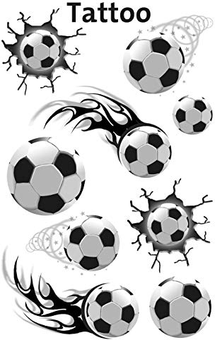 AVERY Zweckform 56740 Tattoo Kinder 9 Stück - Temporäre Fußball-Tattoos, Wasserfest, Klebetattoos für Kindergeburtstag, Mitgebsel, Partyspiele Preise, Zum Spielen, Für Jungen