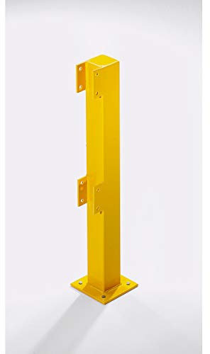 Pfosten für Sicherheitsgeländer - für den Innenbereich - Höhe 500 mm für 1 Balken, Endpfosten - Absperrung Rammschutzelement Rammschutzelement für Regale