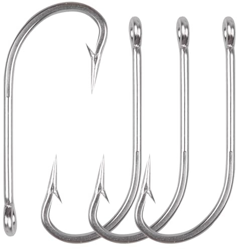 50pcs/lot Strong Stainless Steel O'shaughnessy Hooks 34007 Long Shank Saltwater Hook Trolling Fishing Hooks Set