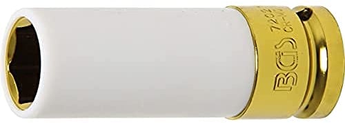 BGS 7202 | Kraft-Schoneinsatz | 12,5 mm (1/2) | SW 19 mm | mit Kunststoffhülse | für Hand- / Schlagschrauber | CR-MO Stahl