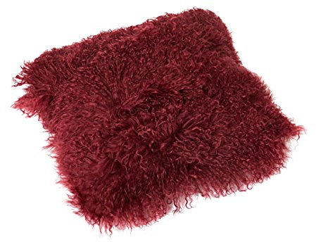 Reissner Lammfelle Tibet Lammfell Kissenbezug langflorig 40x40cm JAY23 Farbe dunkelrot/Bordeaux