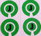 Crown Green Lawn Indoor Bowls Adhesive Lettered Coloured Marker Labels Set of 4 (Green, J)