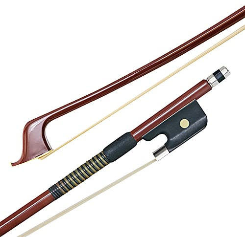 P&H Fibreglass Double Bass Bow Size 1/2, Lightweight Durable Bow Made with Natural White Horsehair, Great for Double Bass Students, Beginners and Teachers
