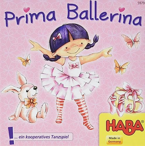 HABA Prima Ballerina – Tanzspiel für 2-6 Kinder – Zum Figuren Nachtanzen – Kooperatives Spiel zum Thema Ballett ab 4 Jahren – 1005979001