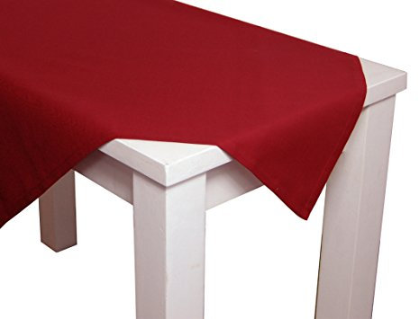 beties Farbenspiel Tischdecke ca. 130x170 cm - in interessanter Größen- und Farbauswahl - 100% Baumwolle für eine fröhlich Stimmung in Unifarben (Karmin-Rot)
