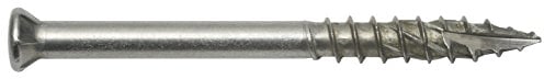 Terrassenschraube inkl. Bit - zur Befestigung von Terrassen und Bodenbelägen /Edelstahl A2- Rostfrei /Spezialgewinde / Senkkopf / 5,5 x 50 mm / 125 Stück