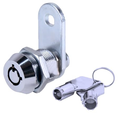 FJM Security MEI-2400AS-KA Rohr-Nockenschloss für Smart Home, Schrankschlösser, Babysicherungslösung, Türschloss & Schubladenschloss für Heimwerker, mit 5/8 Zoll Zylinder, gleichschließend, verchromt
