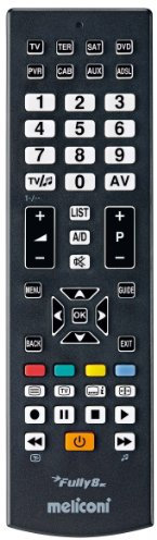 Meliconi FULLY 8 Telecomando Universale 8 in 1 per TV, Decoder, DVD/Blu Ray, Box Multimediali + IPTV + Xbox360 + PS2