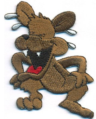LOL Happy funny Laughing Crazy DOG Iron on Patch Badge Sticker Emblem