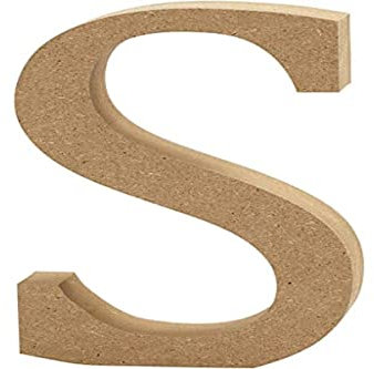 Creativ Deko-Buchstabe S aus MDF, 13 x 2 cm, Braun