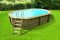 Piscine Bois AZURA UBBINK Allongée en Kit 550x355x120 cm Liner Bleu