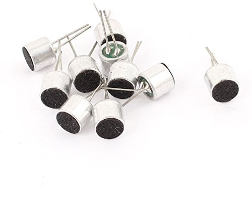 sourcing map 10 Pcs 6mm x 5mm Through Hole MIC Electret Microphone Condenser Pickup
