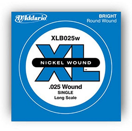 D'Addario XLB125 .125 Long Scale Nickel Wound Single String for Bass Guitar