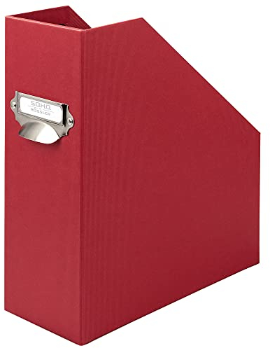 Rössler Papier 1318452361 - S.O.H.O. Stehsammler für DIN A4, mit Griff und beschriftbarem Einsteckschild, 11,5 x 26 x 31,5 cm, Rot, 1 Stück