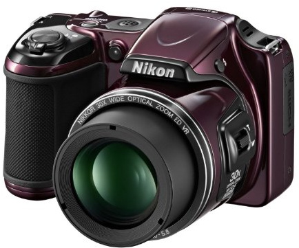 Nikon Coolpix L820 Digital Camera 16 Megapixel 30x Optical Zoom 7.6 cm (2.7 Inch) LCD Monitor Image Stabiliser Dark Purple