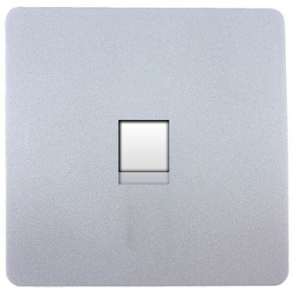 Trendi Switch Artistic Modern Glossy Telephone Socket Silver