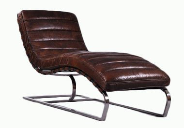 Relax-Liege Corona Leder Vintage Cigar Lederliege Dunkelbraun
