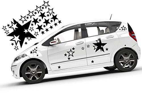 Sterne | 32 Teile XXL Autoaufkleber Set Auto Aufkleber Sterne | 80 Farben | TOP | A00270