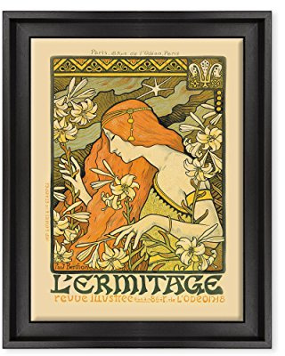 Bild auf Leinwand gerahmt – mit Rahmen – Toulouse Lautrec – Werbung – Vintage – Jugendstil – Jugendstil Boho – 30 x 40 cm – zeitgenössischer Stil Schwarz – (Code 203)