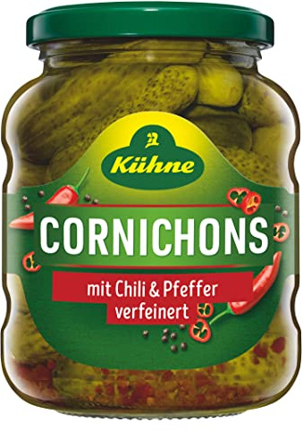 Kühne Cornichons Chili & Pfeffer, 370ml