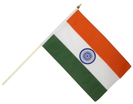 Flaggenfritze Stockflagge Indien - 30 x 45 cm