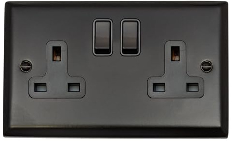 Spectrum Matt Black Double Socket - SFB10B