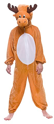 Wicked Costumes Kids Reindeer Fancy Dress Costume – Brown Christmas Animal Outfit for Nativity, School Plays, World Book Day & Parties - Medium (5-6 Years)