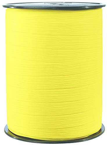 Clairefontaine 601515C Spule Geschenkband matt (250 m x 10 mm, ideal für Bastelprojekte und Geschenke) 1 Stück zitronengelb