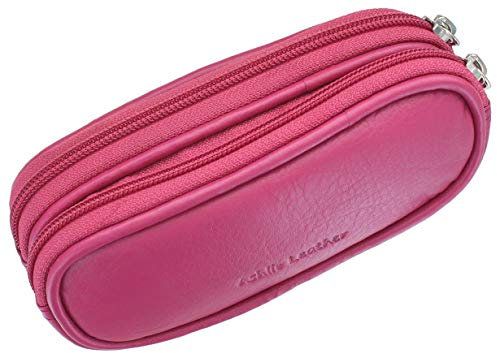 Ashlie Leather Double Étui à Lunettes en Cuir 4301_21 Fuchsia