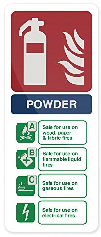 Fixman 752366 Self-Adhesive Dry Powder Fire Extinguisher Sign 202 x 82mm