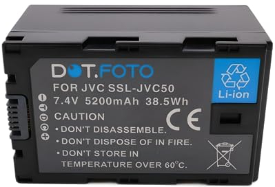 Dot.Foto SSL-JVC50 Premium 7.4v / 5200mAh Batteria Ricaricabile per JVC GY-HMQ10, GY-HM200, GY-HM600, GY-HM650, GY-LS300CHU, JY-HM360